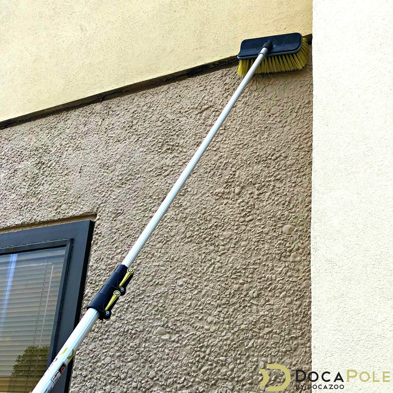 DOCAZOO DOCA Scrub Brush Attachment for Long Handle Extension Pole - Outdoor Broom and Scrubbing Brush for House Floor, Deck, Patio, Car - Hard Brush - Image 4